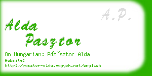 alda pasztor business card